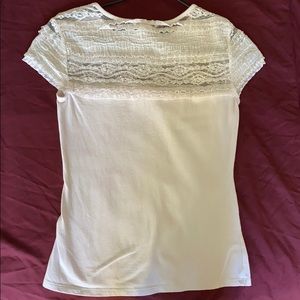 White H&M Lace Top Blouse